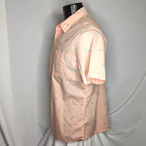Sonoma Men's Button Up Shirt For Men Peach Large - Picture 2 of 4